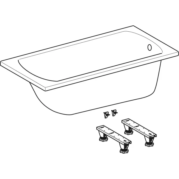 Wanna prostokątna Geberit Perfect 160x75 z nogami. 554.072.01.1  rys.  BudoHurt.com Łódź.webp