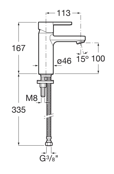 Roca NAIA Bateria umywalkowa Cold Start Everlux ROSE GOLD.  A5A3A96RG0 wymiary BudoHurt.com Łódź.png