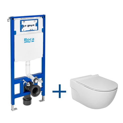 Roca MERIDIAN  Zestaw podtynkowy DUPLO ONE + miska WC podwieszana MERIDIAN RIMLESS z deską SLIM. A893104520 BudoHurt.com Łódź.jpg
