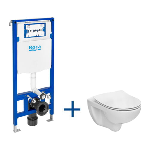 Roca VICTORIA Zestaw podtynkowy DUPLO ONE + miska WC podwieszana VICTORIA RIMLESS z deską SLIM.  A893104390  BudoHurt.com Łódź.jpg