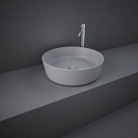 RAK Ceramics FEELING Umywalka slim nablatowa okrągła 42 cm szary mat  (503). FEECT4200503A  rys. BudoHurt.com Łódź.jpg