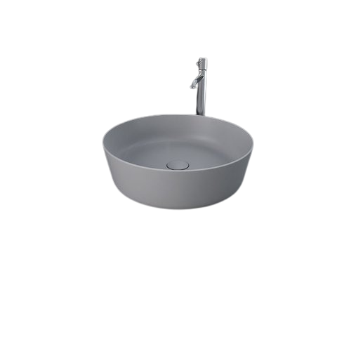 RAK Ceramics FEELING Umywalka slim nablatowa okrągła 42 cm szary mat  (503). FEECT4200503A BudoHurt.com Łódź.png