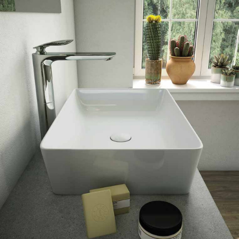 RAK Ceramics FEELING Umywalka slim nablatowa prostokąt 50 cm biały połysk (AWHA)). FEECT5000AWHA wizual.  BudoHurt.com Łódź.png