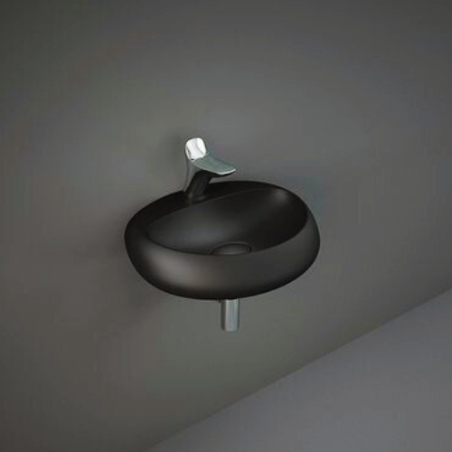 RAK Ceramics Cloud Umywalka podwieszana & nablatowa 55x42 cm z otworem na baterię CZARNY MAT. CLOWB5501504A  BudoHurt.com Łódź.png