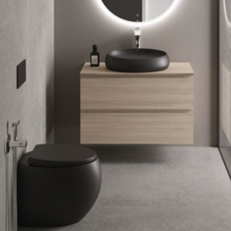 RAK Ceramics Cloud Miska WC stojąca Rimless 56x40 cm CZARNY MAT. CLOWC1346504A  wizual. 1 BudoHurt.com Łódź.png