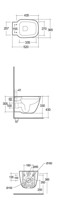 RAK Ceramics  Zestaw One Miska WC podwieszana Rimless & Deska WC slim wolnoopadająca. ONE2SET  rys. BudoHurt.com Łódź.jpg