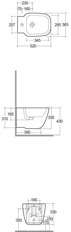 RAK Ceramics One Bidet podwieszany. EL08AWHA  rys. BudoHurt.com Łódź.jpg
