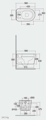 RAK Ceramics VALET Miska WC podwieszana RIMLESS 56x36,3 cm biały połysk. VALWC1446AWHA rys. BudoHurt.com Łódź.jpg