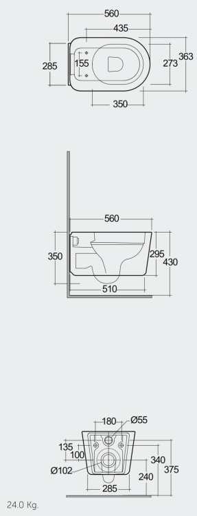RAK Ceramics VALET Miska WC podwieszana RIMLESS 56x36,3 cm biały połysk. VALWC1446AWHA rys. BudoHurt.com Łódź.jpg