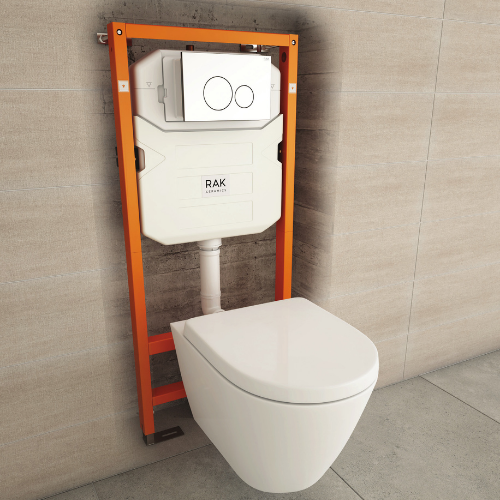 RAK Ceramics Ecofix Stelaż podtynkowy 12 cm do miski WC podwieszanej. FS04RAK12A wizual. BudoHurt.com Łódź.png