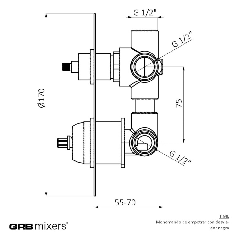 GRB TIME Bateria podtynkowa z przełącznikiem 2 drożna Czarny 47135472 rys. BudoHurt.com Łódź.jpg