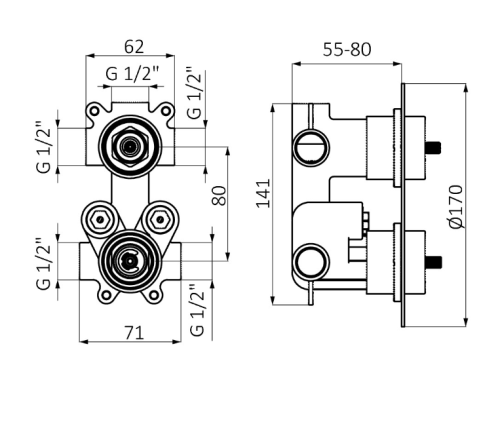 GRB TIME Bateria podtynkowa termostatyczna 2 drożna rys. BudoHurt.com Łódź.png