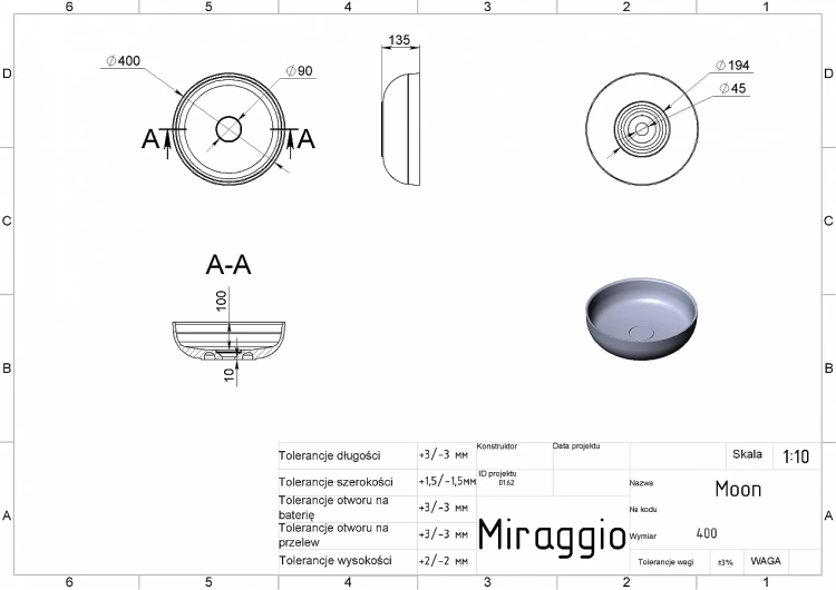 Miraggio Umywalka MOON nablatowa 40 cm 0000674   BudoHurt.com Łódź.webp