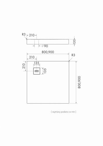 Brodzik Schedpol NonLimits White Stone kwadrat rys. BudoHurt.com Łódź.jpg