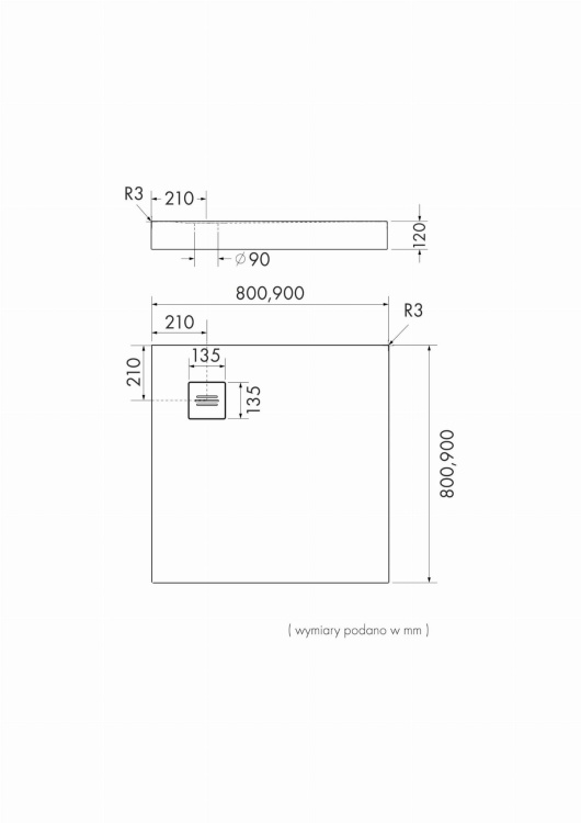 Brodzik Schedpol NonLimits White Stone kwadrat rys. BudoHurt.com Łódź.jpg