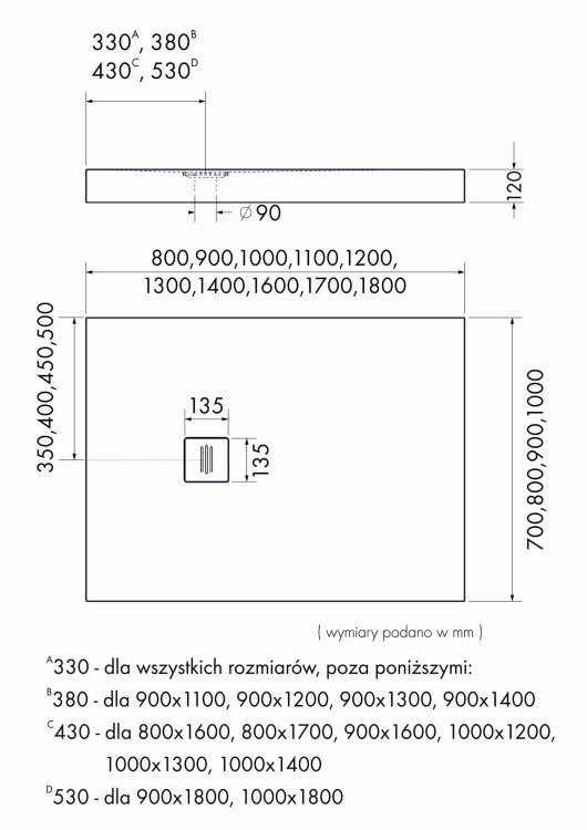 Brodzik Schedpol NonLimits White Stone prostokąt rys. BudoHurt.com Łódź.jpg