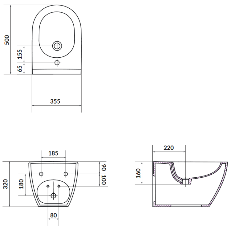 Cersanit ZEN Bidet zawieszany. K117-001 rys. tech.png