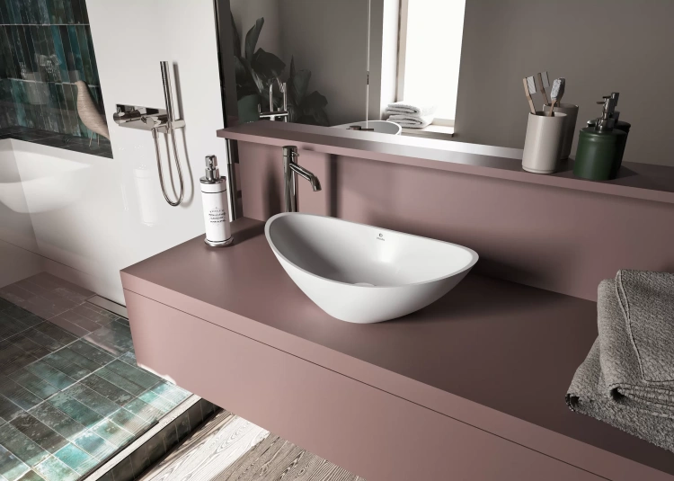 Inbalia umywalka nablatowa Laguna 50x31 cm MAT lany marmur AQUASTONE®+  zd.3 BudoHurt.com Łódź.webp