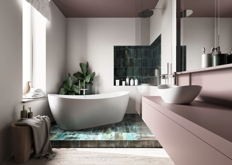 Inbalia Wanna wolnostojąca Laguna 160x70 cm Połysk lany marmur AQUASTONE®+ wizual.2 BudoHurt.com Łódź.webp