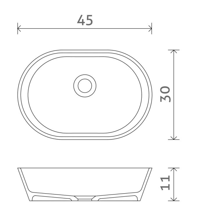 Inbalia Bahama umywalka nablatowa 50x31 cm  rys. BudoHurt.com Łódź.webp