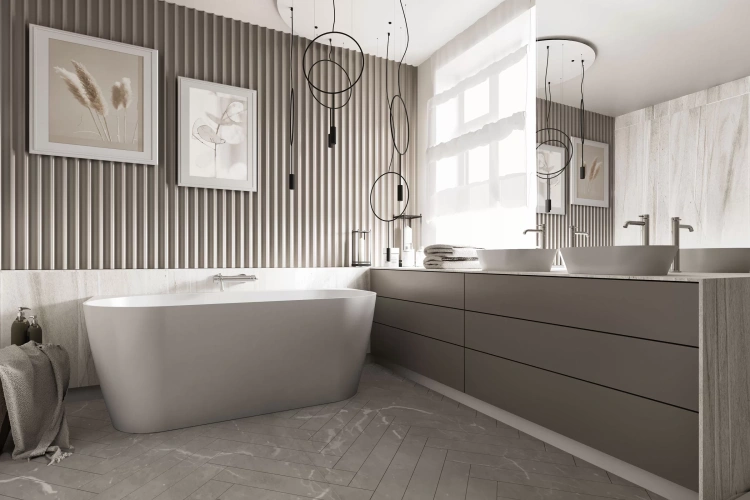 Inbalia Bahama 155x78,5 wanna wolnostojąca MAT lany marmur AQUASTONE®+  zd.6 BudoHurt.com Łódź.webp