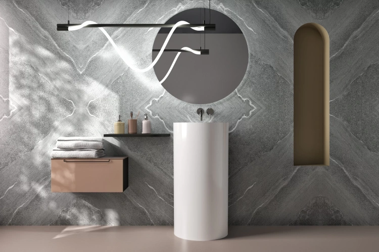 Inbalia Samoa umywalka wolnostojąca  MAT lany marmur AQUASTONE®+ zd.5 BudoHurt.com Łódź.webp