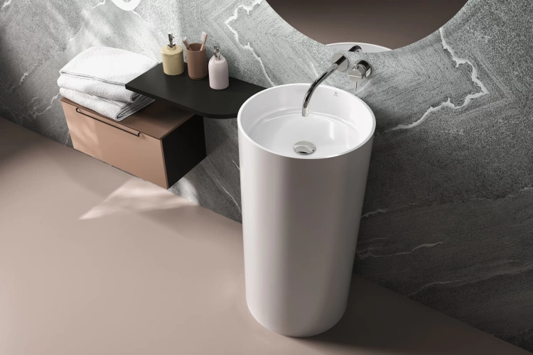 Inbalia Samoa umywalka wolnostojąca  MAT lany marmur AQUASTONE®+ zd.3 BudoHurt.com Łódź.webp