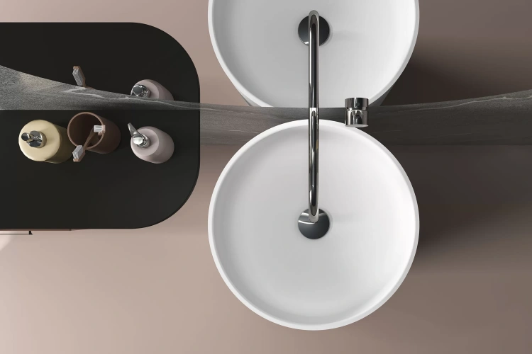 Inbalia Samoa umywalka wolnostojąca  MAT lany marmur AQUASTONE®+ zd.4 BudoHurt.com Łódź.webp