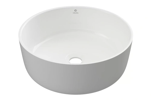 Inbalia Bali  38 cm okrągła umywalka nablatowa MAT lany marmur AQUASTONE®+  BudoHurt.com Łódź.webp