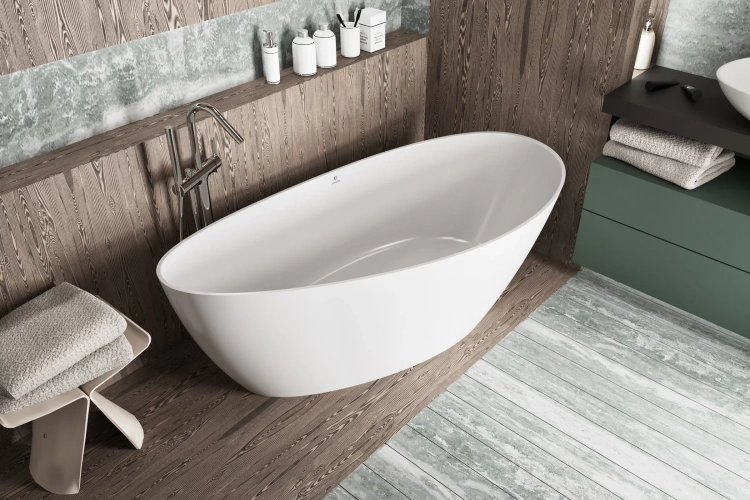 Inbalia Capri 150x70 wanna wolnostojąca MAT lany marmur AQUASTONE®+  zd.4 BudoHurt.com Łódź.webp