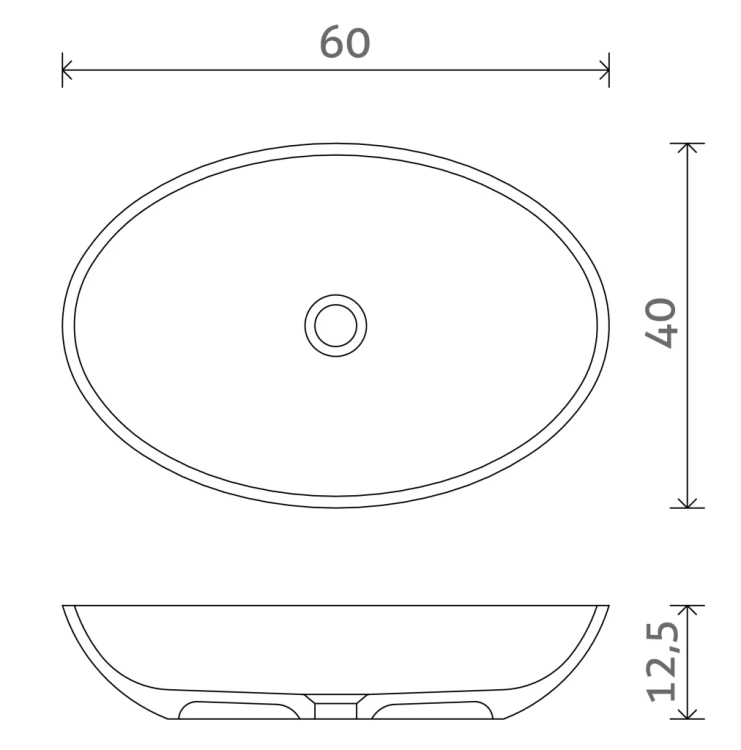 Inbalia Flores 60x40 umywalka nablatowa MAT lany marmur AQUASTONE®+  rys. BudoHurt.com Łódź.webp