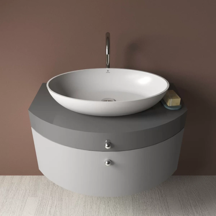 Inbalia Flores 60x40 umywalka nablatowa MAT lany marmur AQUASTONE®+ zd.3 BudoHurt.com Łódź.webp