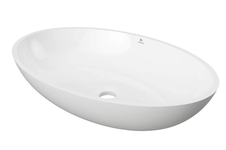 Inbalia Flores 60x40 umywalka nablatowa MAT lany marmur AQUASTONE®+ BudoHurt.com Łódź.webp