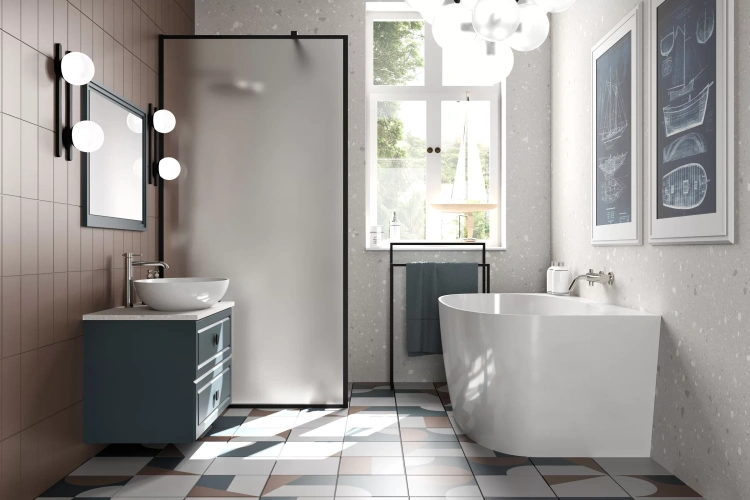 Inbalia Flores 155x80 wanna przyścienna POŁYSK lany marmur AQUASTONE®+ zd.6 BudoHurt.com Łódź.webp