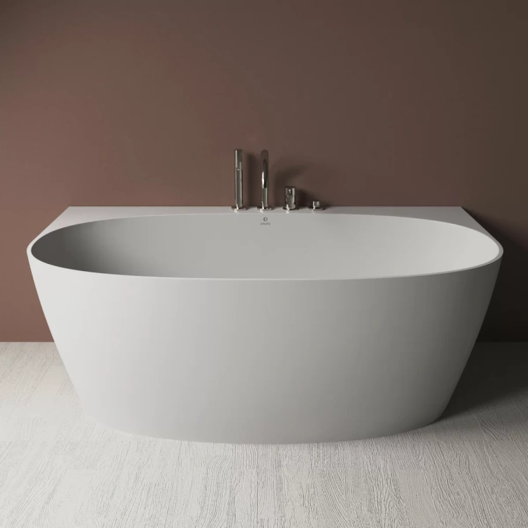 Inbalia Flores 155x80 wanna przyścienna POŁYSK lany marmur AQUASTONE®+ zd.3 BudoHurt.com Łódź.webp