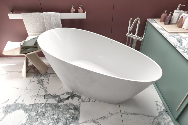 Inbalia Ibiza 155x70 wanna wolnostojąca MAT lany marmur AQUASTONE®+ zd.2 BudoHurt.com Łódź.webp