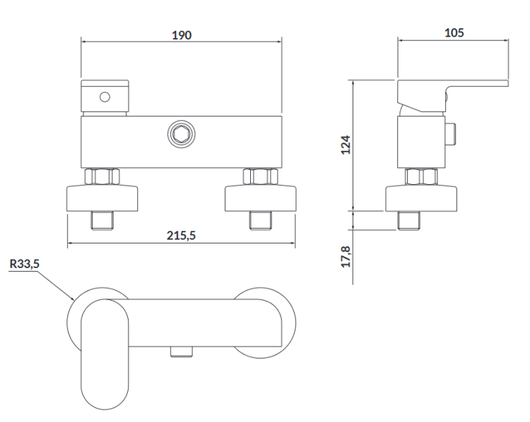 Cersanit CREA Bateria natryskowa ścienna Chrom. S951-319 rys.png