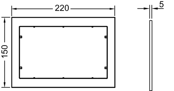 TECEnow Ramka dystanowa do przycisku. Biała. Tece 9240410 rys.  BudoHurt.com.png