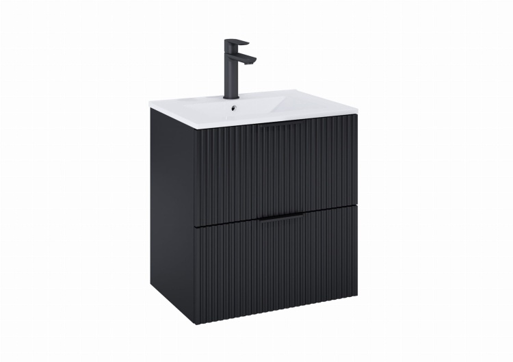Roca REEF Szafka łazienkowa 60 cm z 2 szufladami, do kompletacji z umywalką Hebe. Czarny mat. A857954532  BudoHurt.com Łódź.jpg