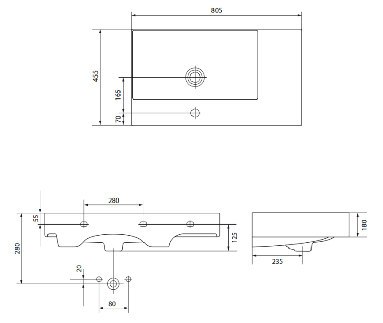 Meissen Keramik umywalka meblowa WERTA 80 Prawa. K691-011.png