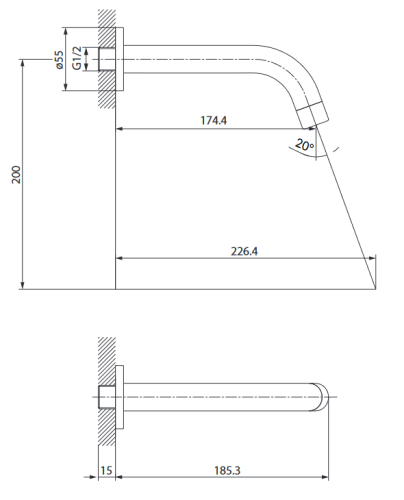 Cersanit wylewka wannowa ścienna Zen Chrom. S951-553 rys..png