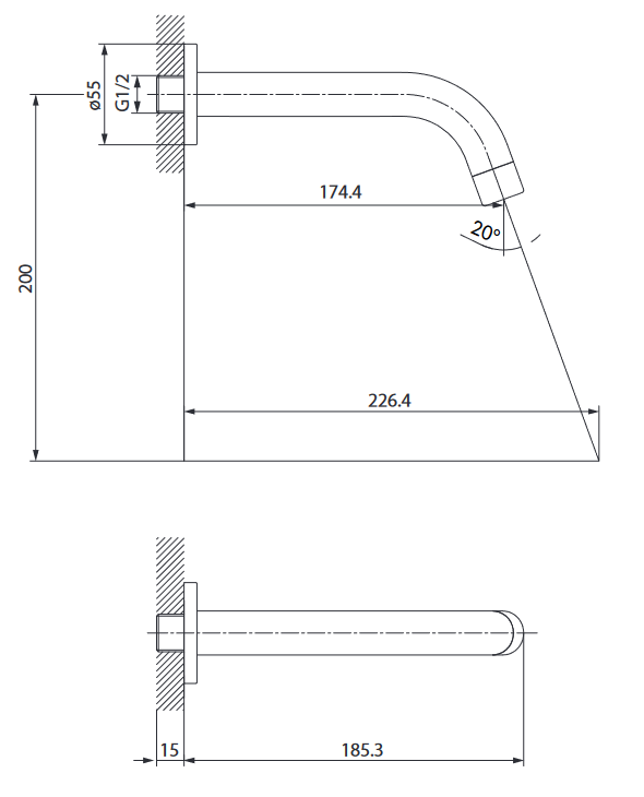 Cersanit wylewka wannowa ścienna Zen Chrom. S951-553 rys..png