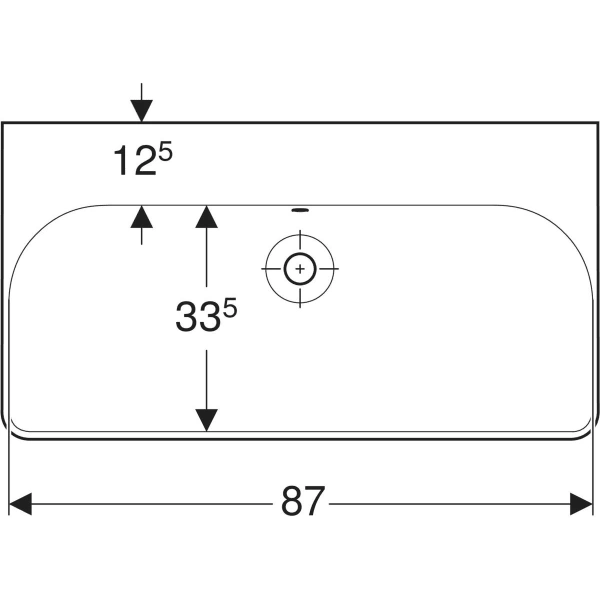 Geberit Smyle Square umywalka 90 cm, bez otworu. Biały połysk. 500.250.01.1 rys.1 BudoHurt.com Łódź.webp