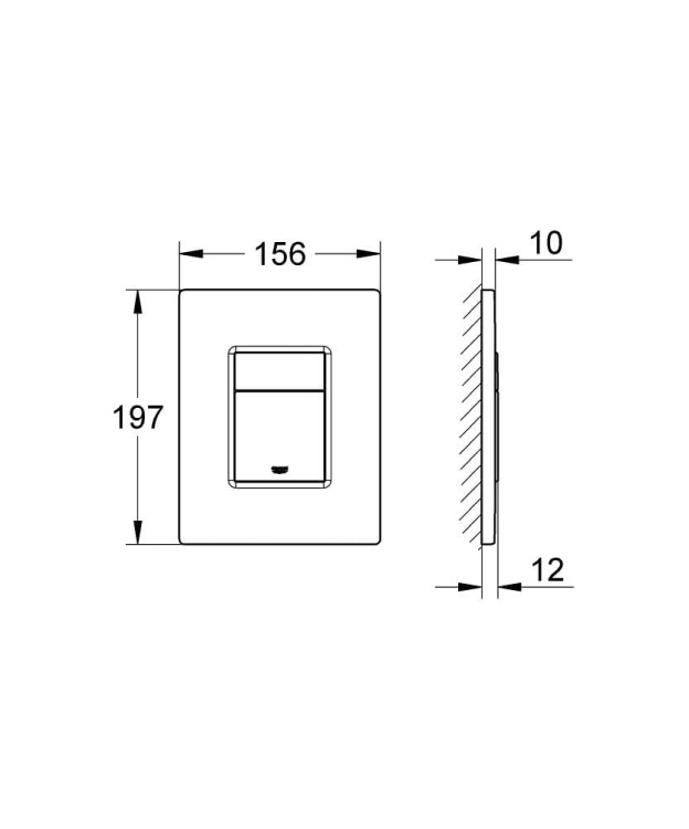 GROHE Skate Cosmopolitan przycisk Phantom Black.  38732KF0 rys. tech. BudoHurt.com Łódź.jpg