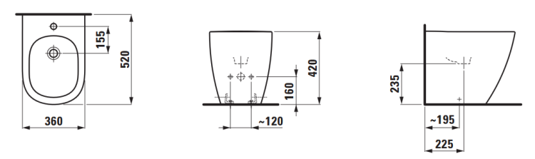 Laufen LUA Bidet stojący H8320810003021 rys.png