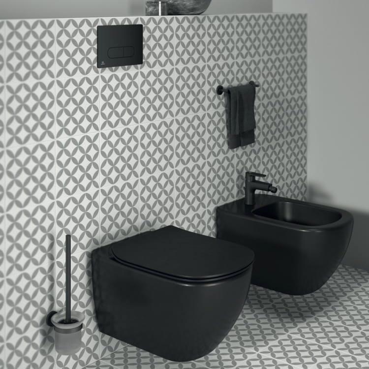 Ideal Standard Tesi Miska WC wisząca AQUABLADE T0079V3 + Deska Thin wolnoopadająca T3527V3 CZARNY MAT wizual.  BudoHurt.com Łódź.jpg