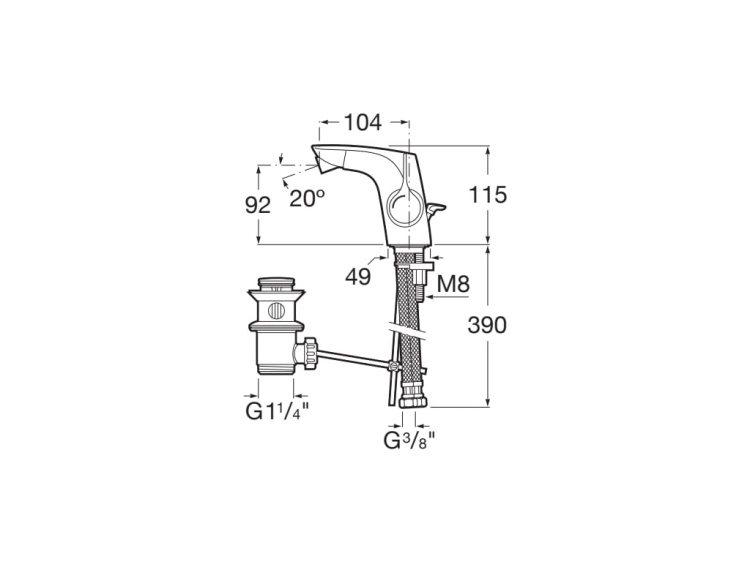 Roca A5A603AC00 rys. tech. BudoHurt.com Łódź.jpg