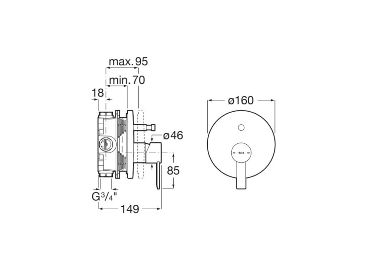 Roca A5A0B5FVA0 rys.  BudoHurt.com Łódź.jpg