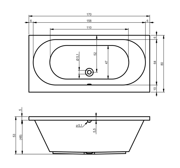 Riho Carolina 170x80  B055001005 rys. BudoHurt.com Łódź.jpg