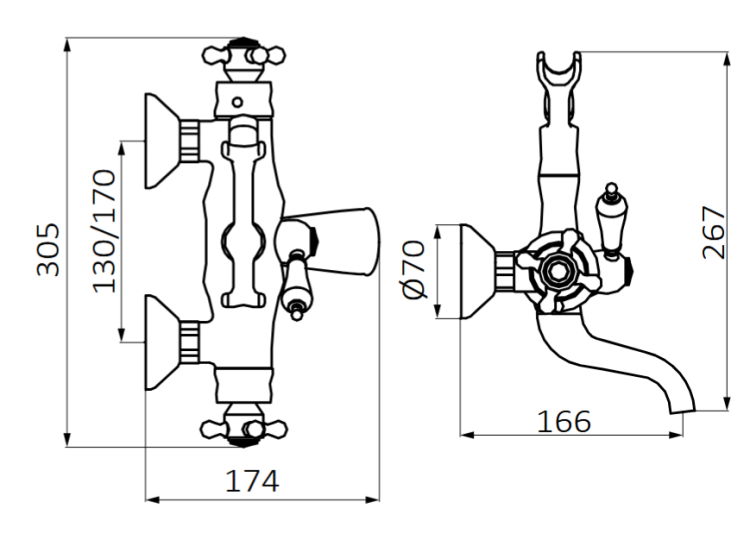 GRB CLASSICAL 1866 Bateria termostatyczna wannowo-natryskowa.png